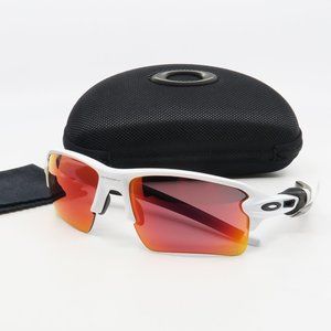 OO9188-03 Oakley New White/ Prizm Field FLAK 2.0 XL Sunglasses with case.